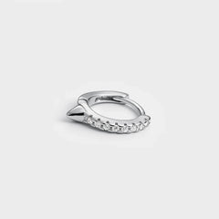 Small Hoop Earrings with Zirconia and Spike