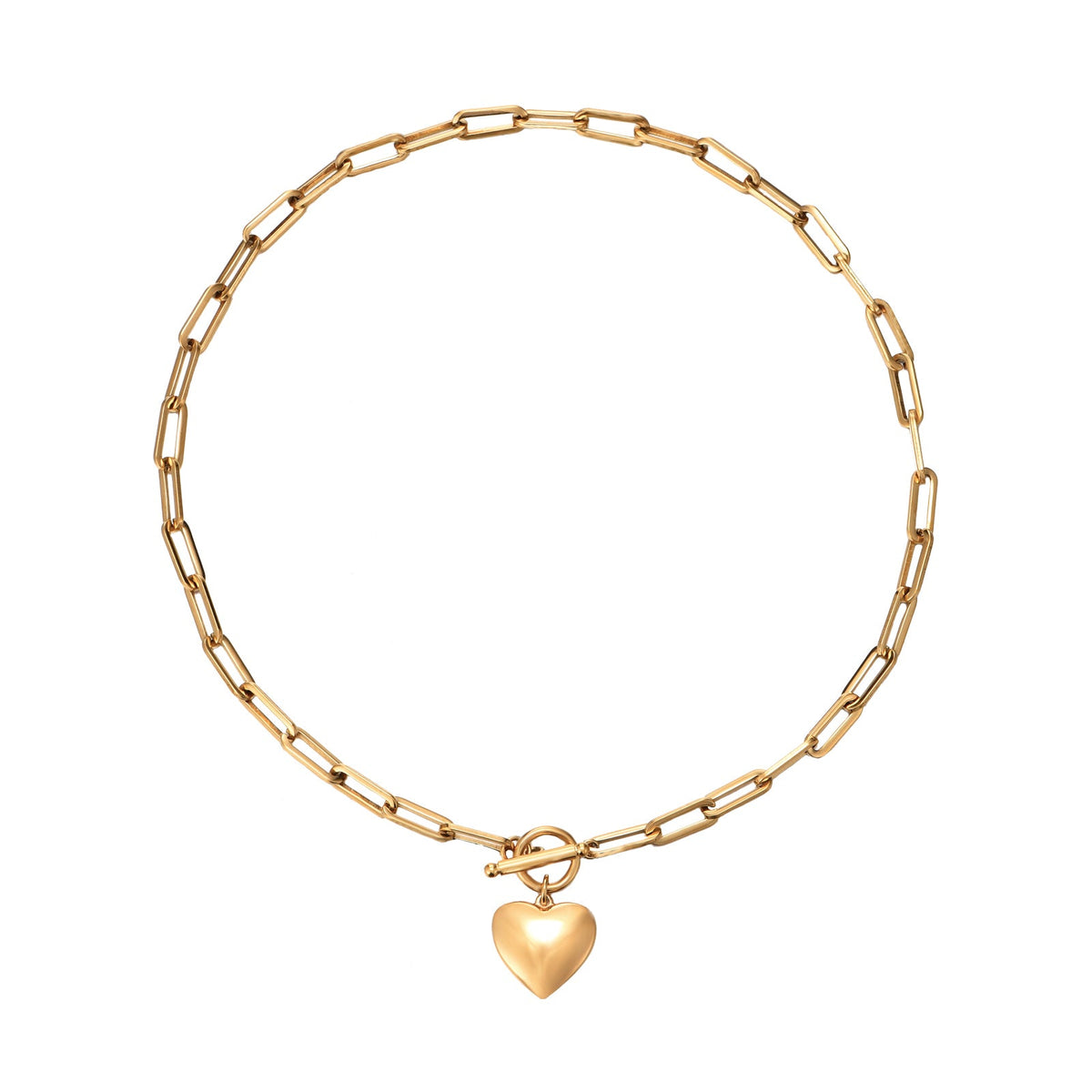Link Chain Necklace with Heart Detail - Noble Art